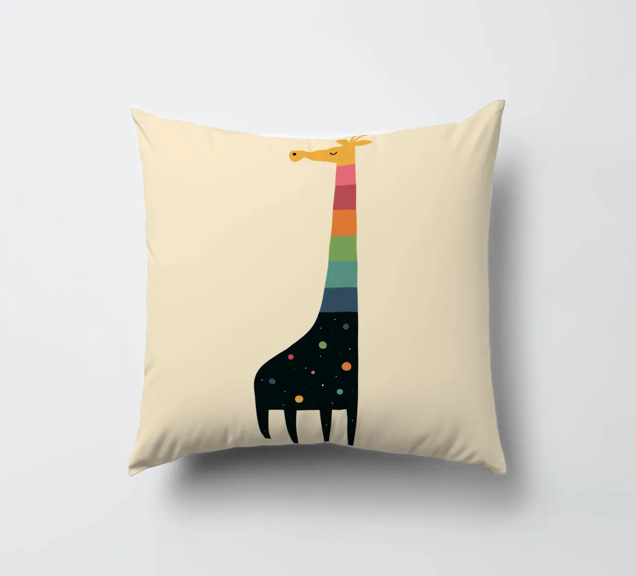 Galaxy Giraffe decorative cushion by Andy Westface