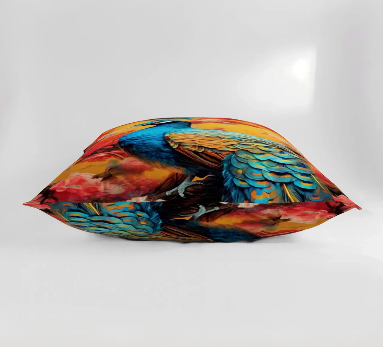 Peacock bird animal art decorative cushion by Justyna Jaszke JBJart