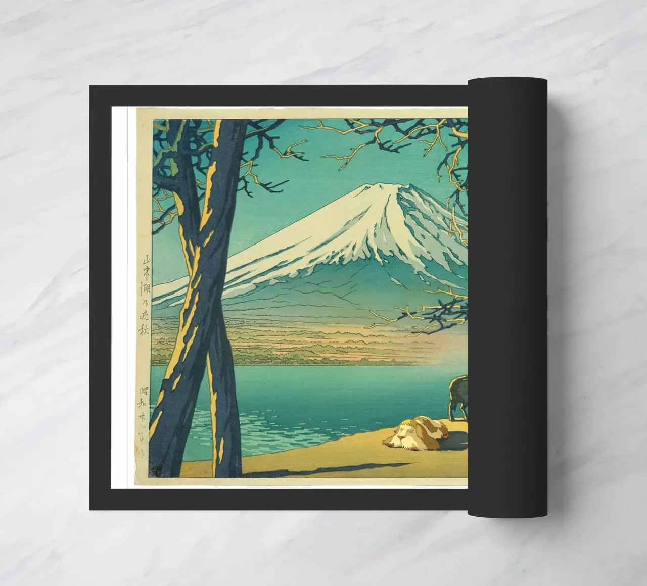 Heen & Mountain - Studio Ghibli - Mashup di stampe giapponesi zerbino da Mashtup