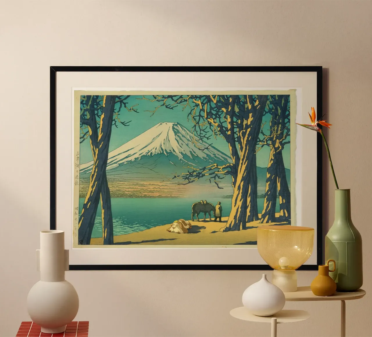 Heen & Mountain - Studio Ghibli - Mashup di stampe giapponesi poster con telaio in alluminio da Mashtup