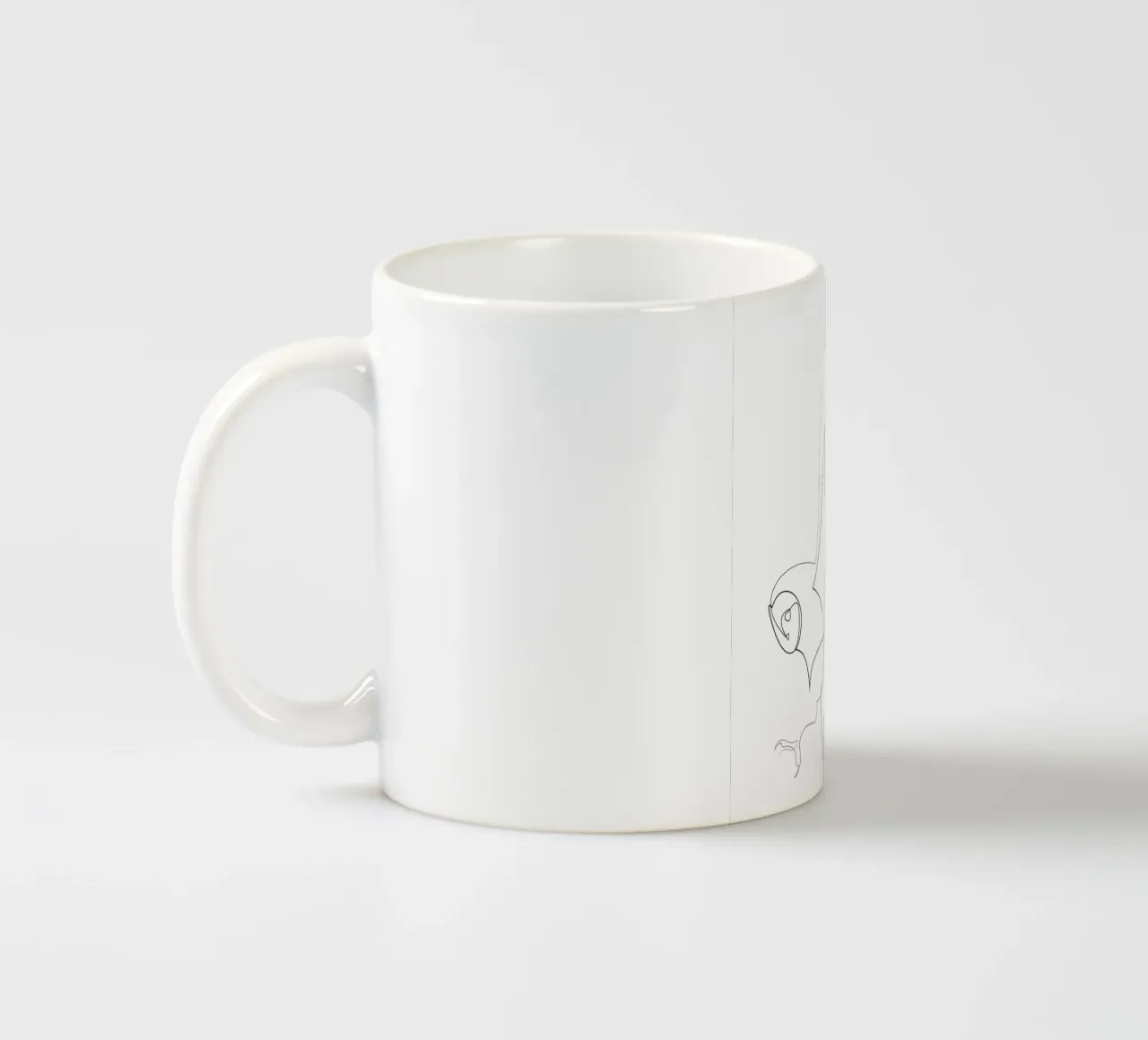 Obscure hunt - one line owl tazza in ceramica da Addillum