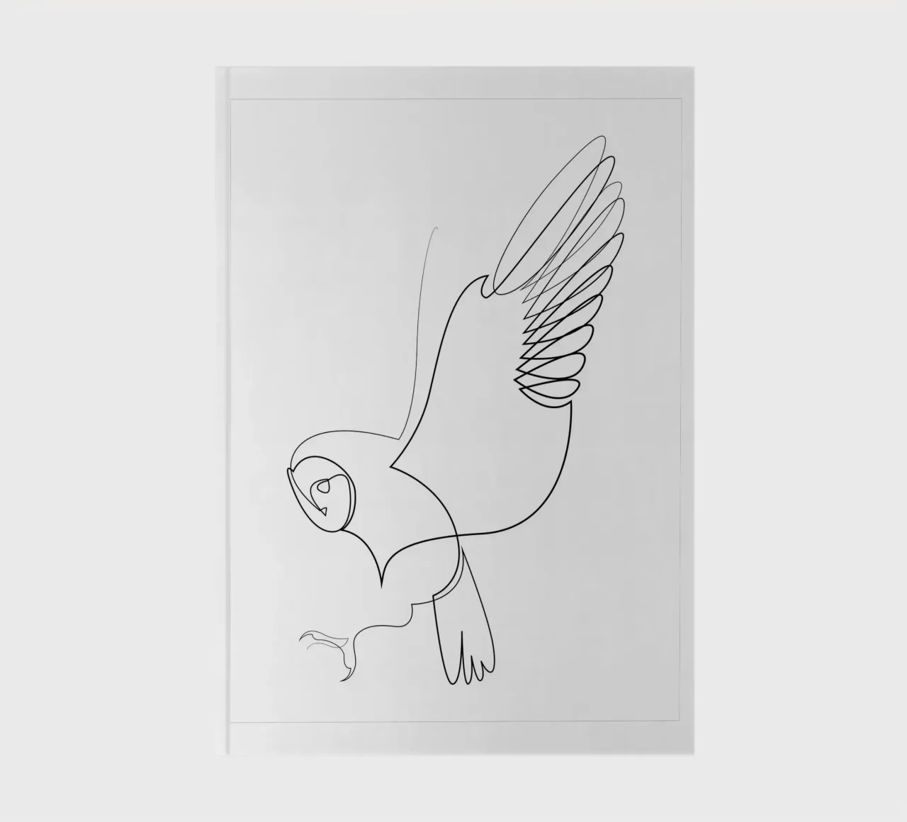 Obscure hunt - one line owl notebook by Addillum