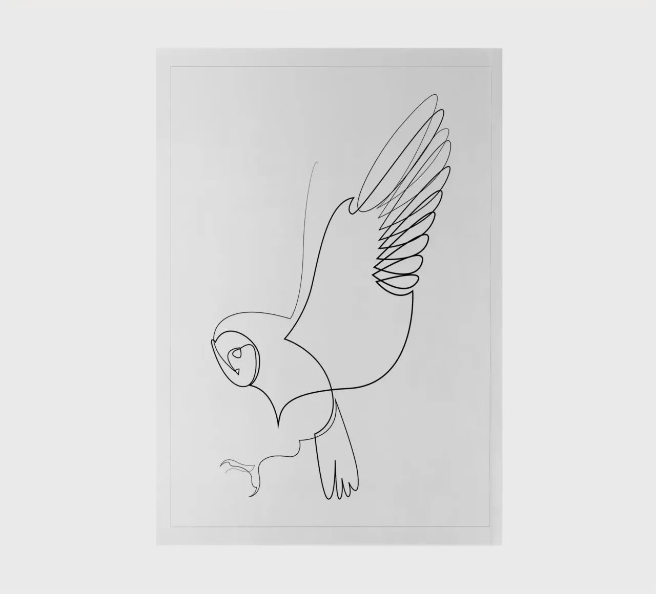 Obscure hunt - one line owl notebook by Addillum