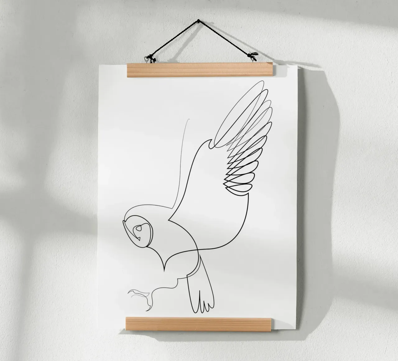 Obscure hunt - one line owl carta hahnemühle da Addillum