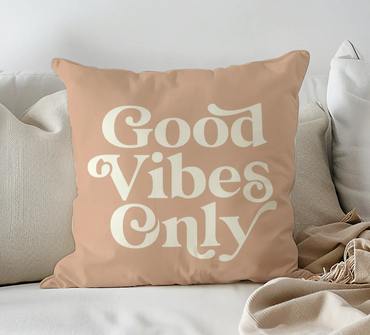 Good Vibes Only Stylish Typografie Design cuscino da THE MOTIVATED TYPE