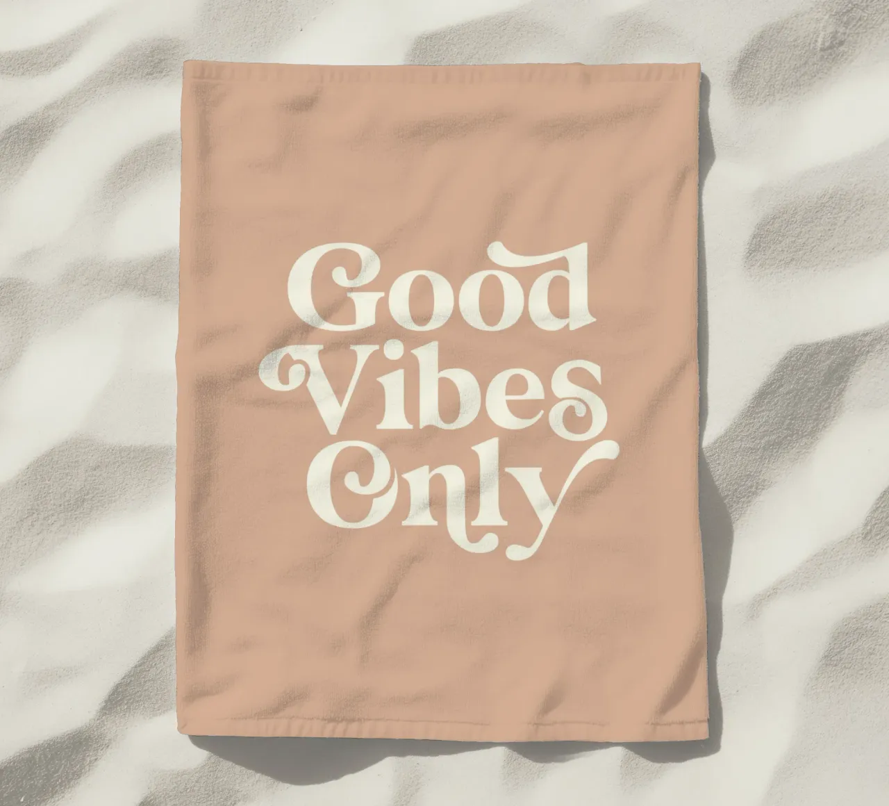 Good Vibes Only Stylish Typografie Design telo mare da THE MOTIVATED TYPE