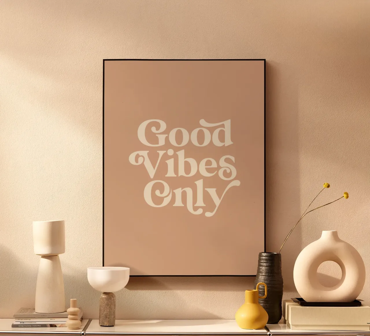 Good Vibes Only Stylish Typografie Design alluminio dibond da THE MOTIVATED TYPE