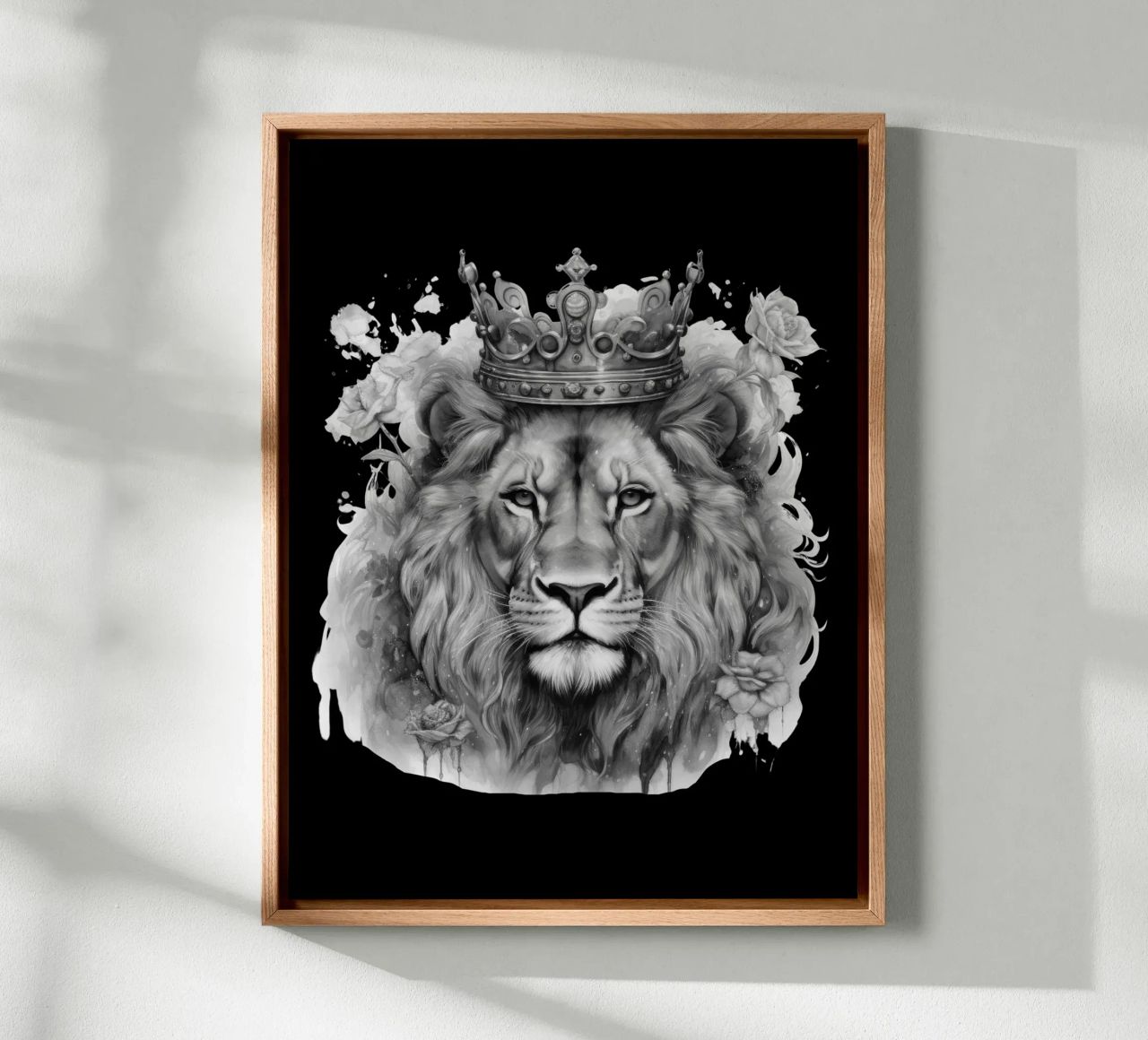 Leeuwenkoning met kroon variant 1 canvas van Yaso Design & Art