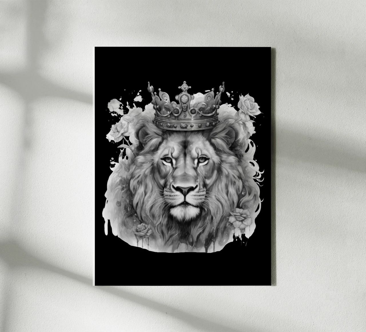 Leeuwenkoning met kroon variant 1 canvas van Yaso Design & Art
