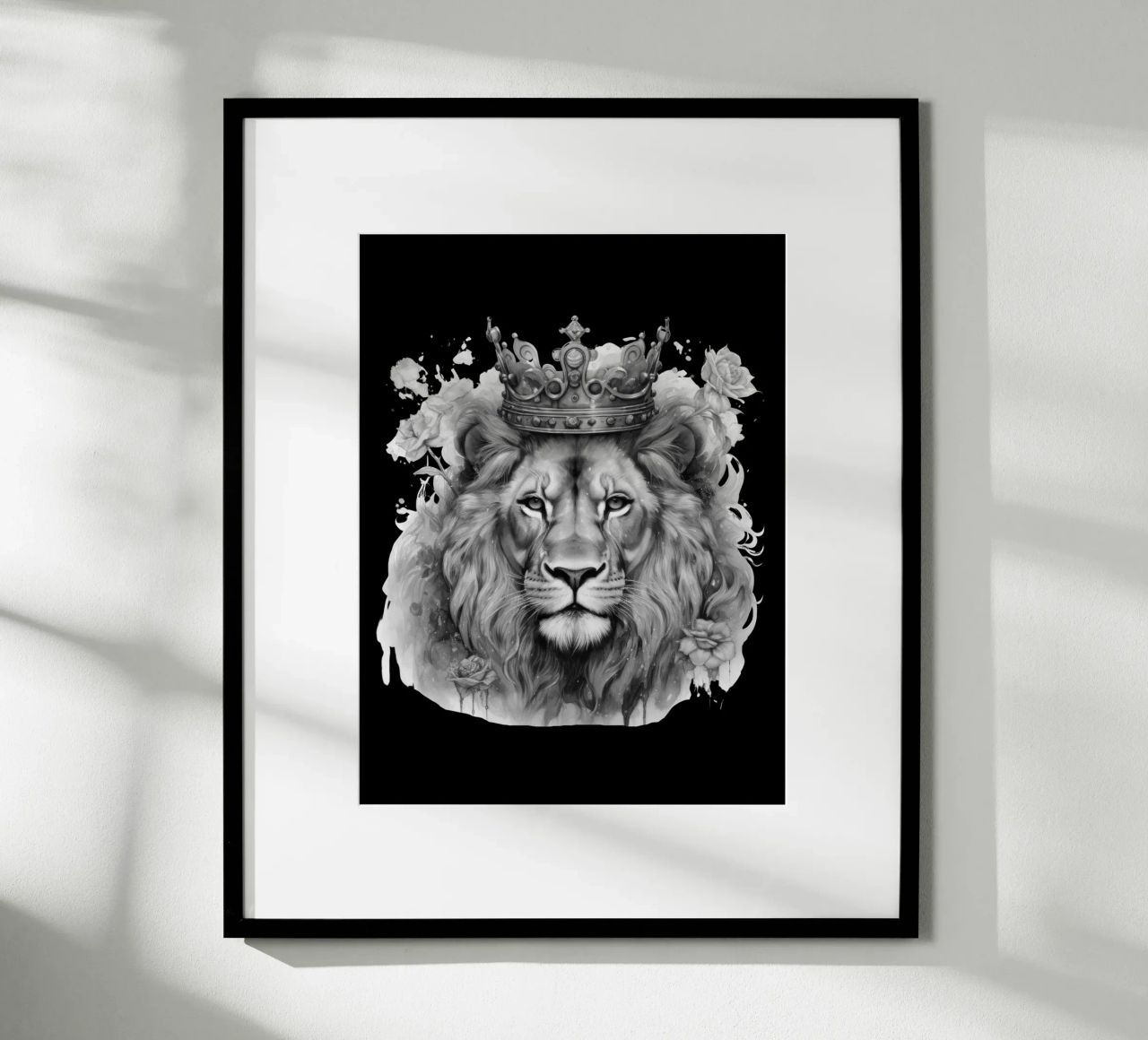 Leeuwenkoning met kroon variant 1 poster van Yaso Design & Art