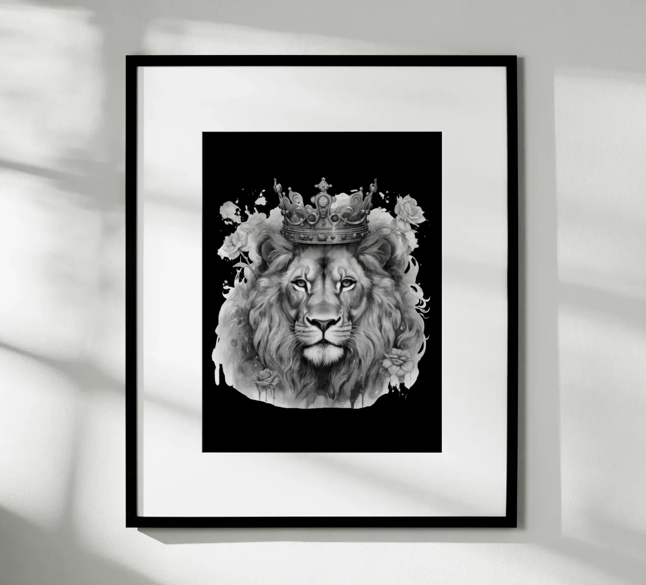 Roi lion avec couronne Variante 1 poster de Yaso Design & Art