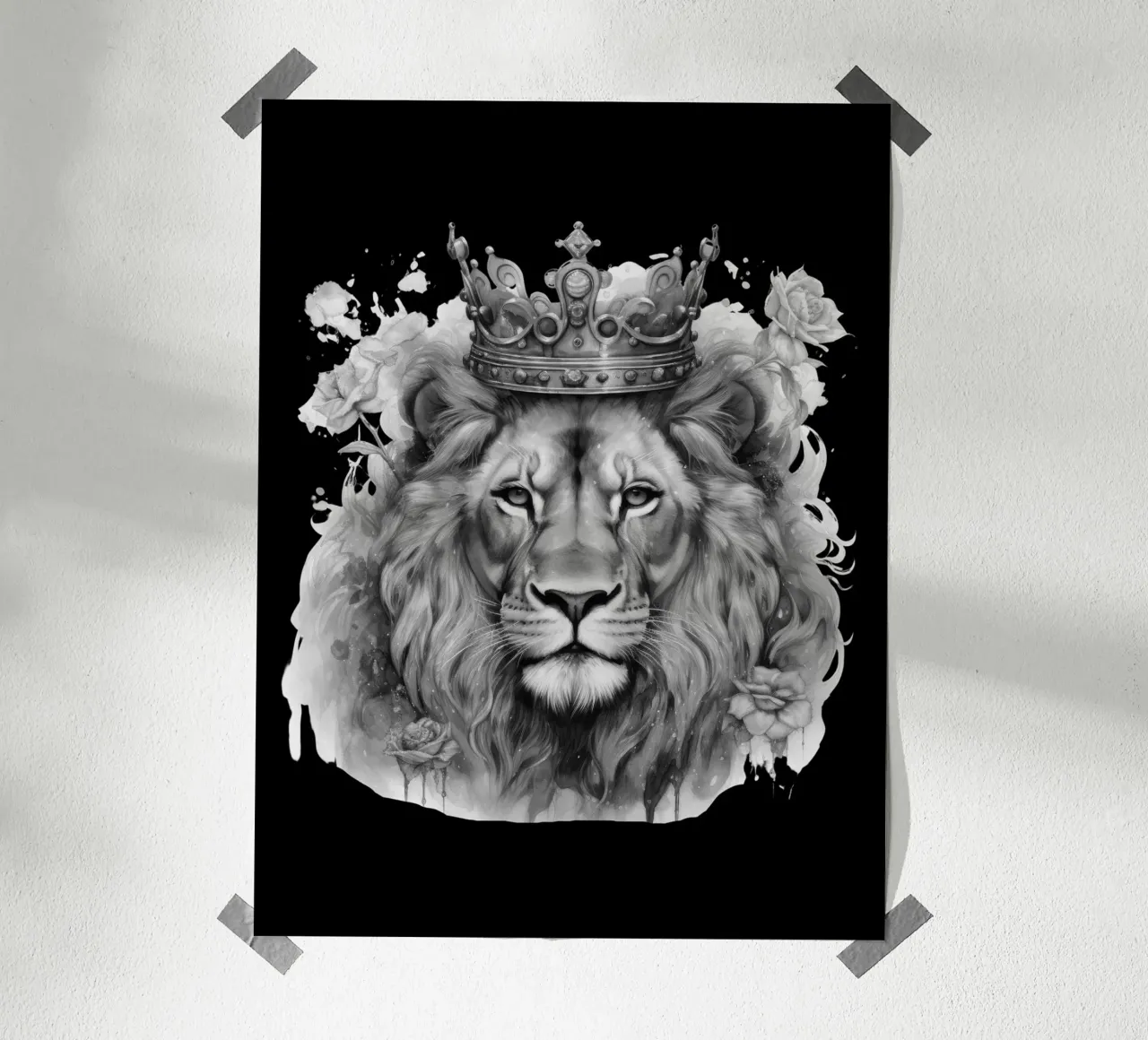 Löwen König mit Krone Variante 1 Poster von Yaso Design & Art