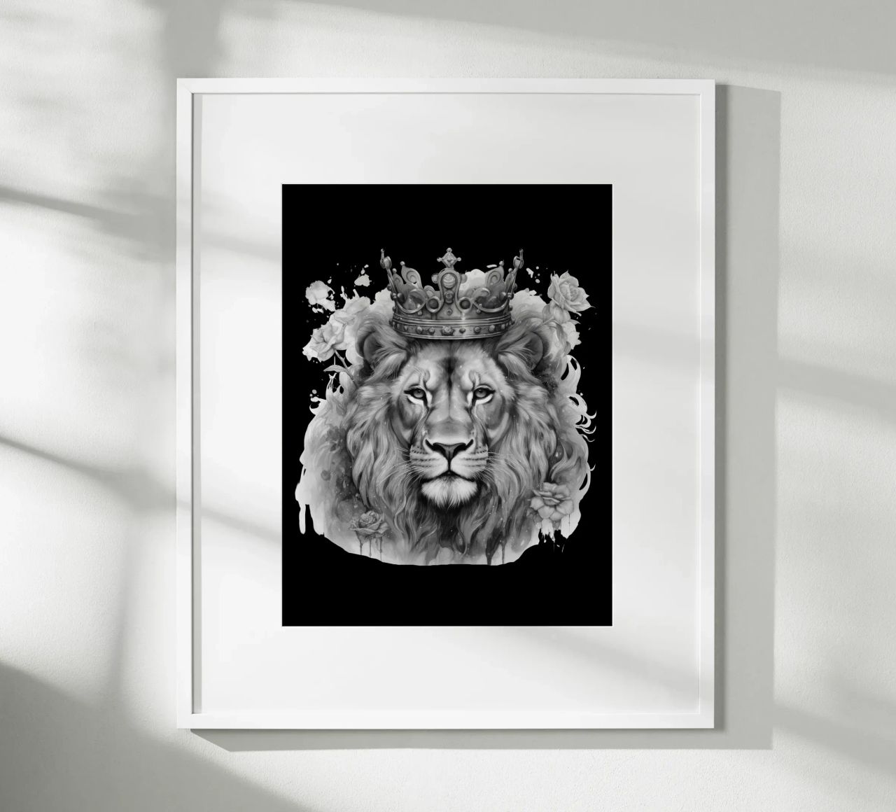Leeuwenkoning met kroon variant 1 poster van Yaso Design & Art