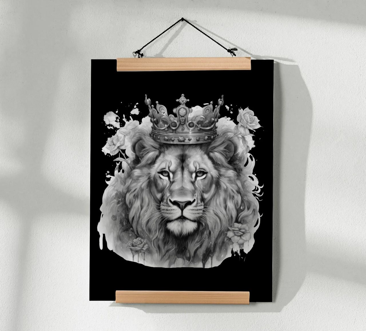 Leeuwenkoning met kroon variant 1 poster van Yaso Design & Art