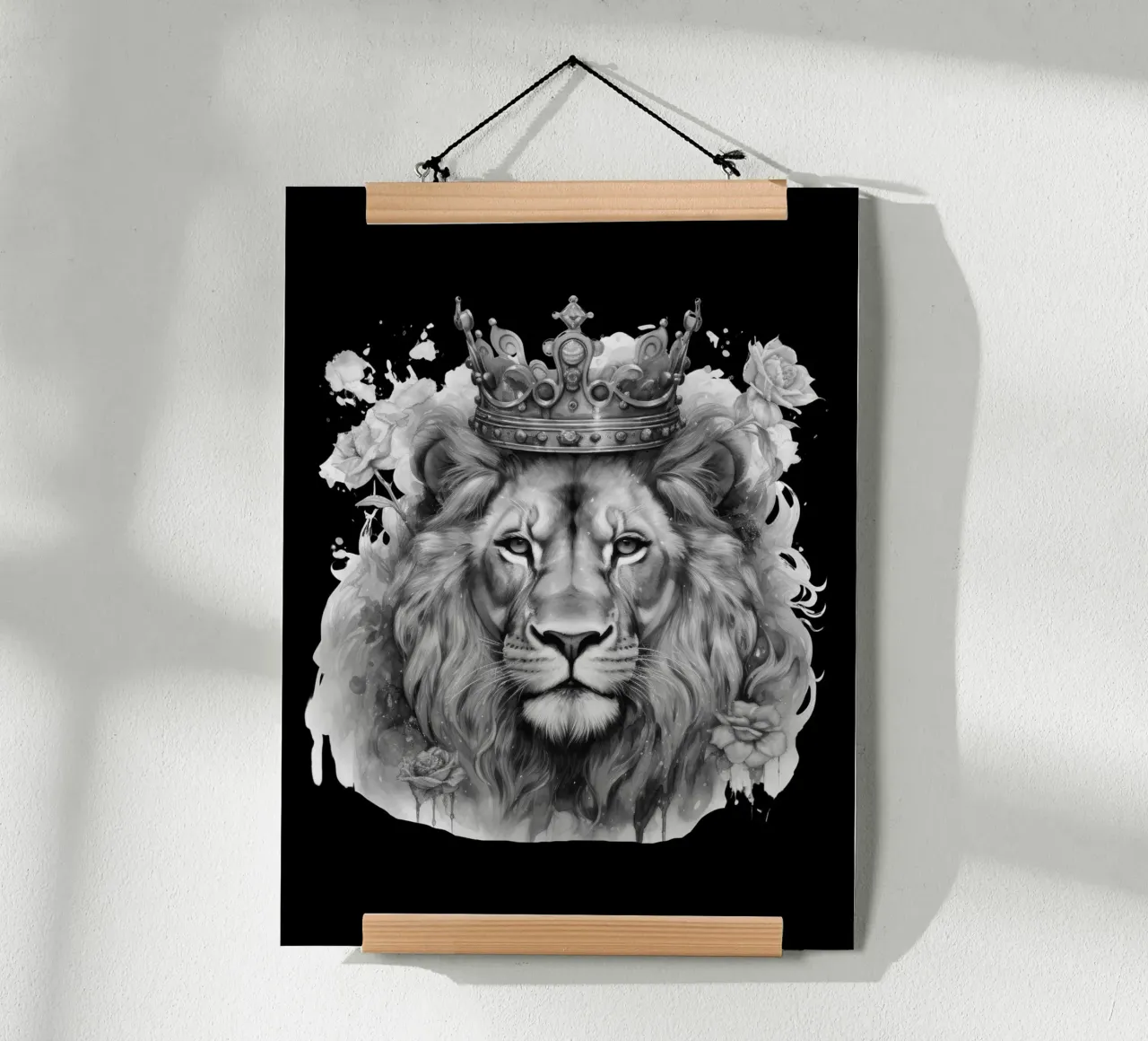 Roi lion avec couronne Variante 1 poster de Yaso Design & Art
