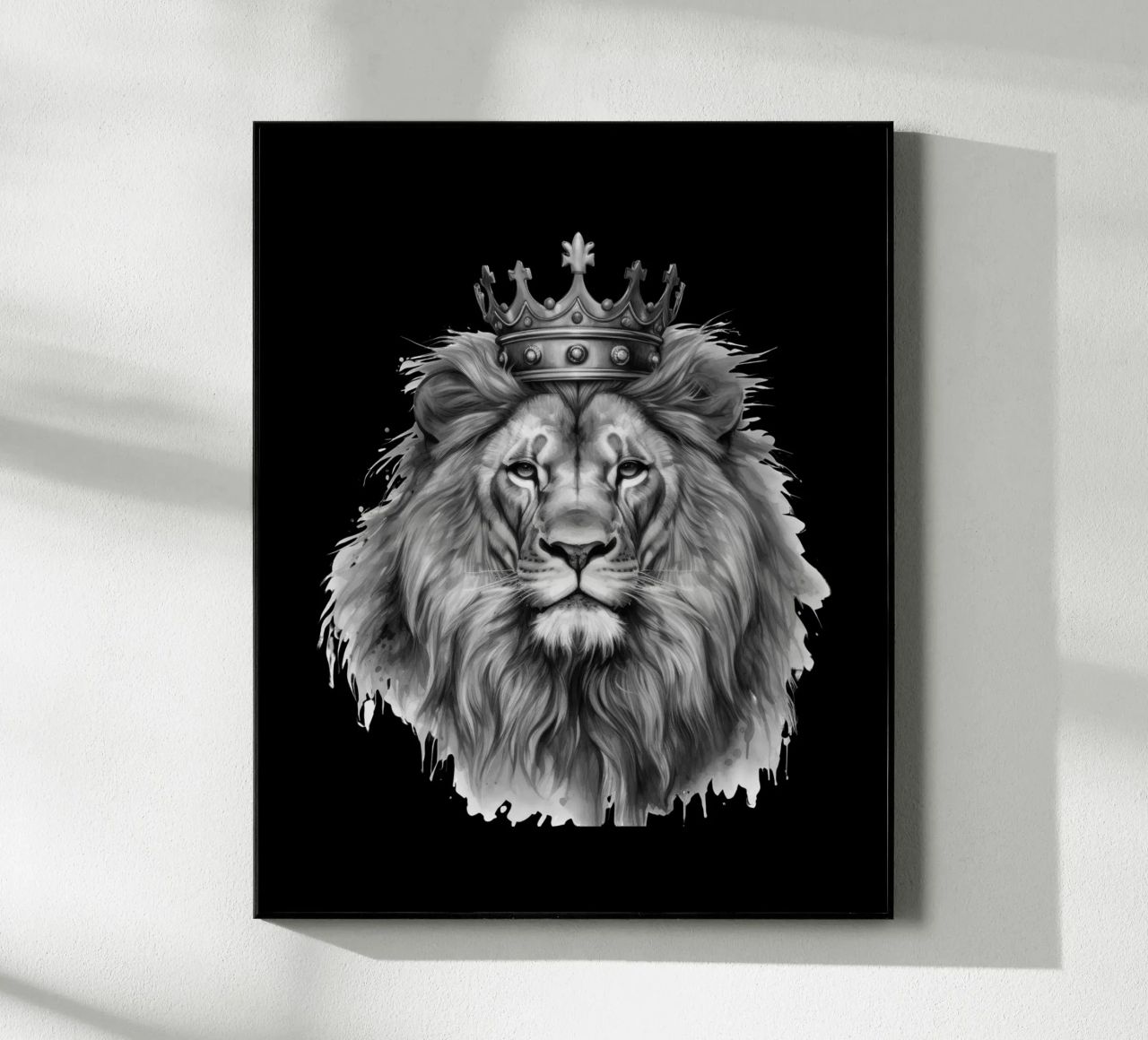 Leeuwenkoning met kroon variant 2 acryl van Yaso Design & Art