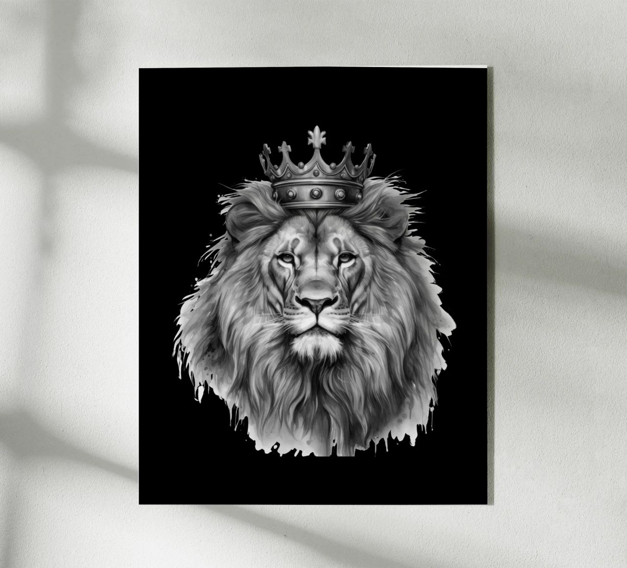 Leeuwenkoning met kroon variant 2 acryl van Yaso Design & Art