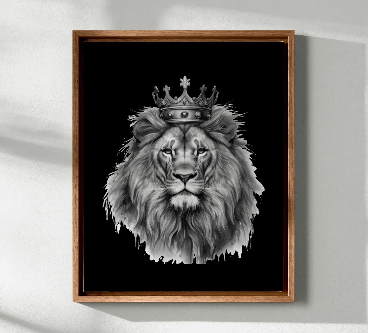 Leeuwenkoning met kroon variant 2 canvas van Yaso Design & Art