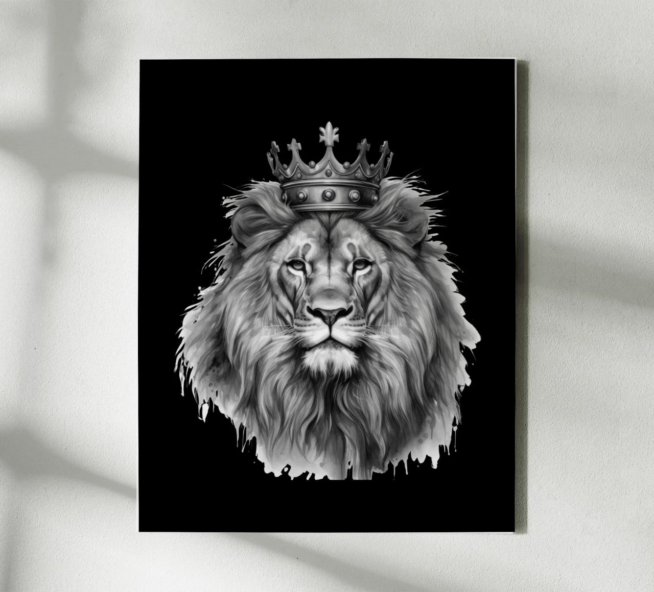 Leeuwenkoning met kroon variant 2 canvas van Yaso Design & Art