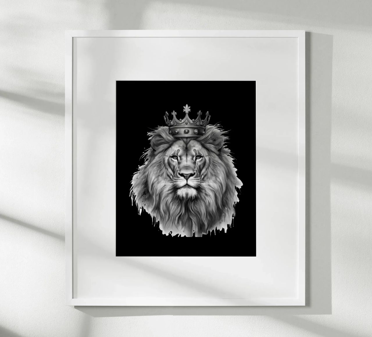 Leeuwenkoning met kroon variant 2 poster van Yaso Design & Art