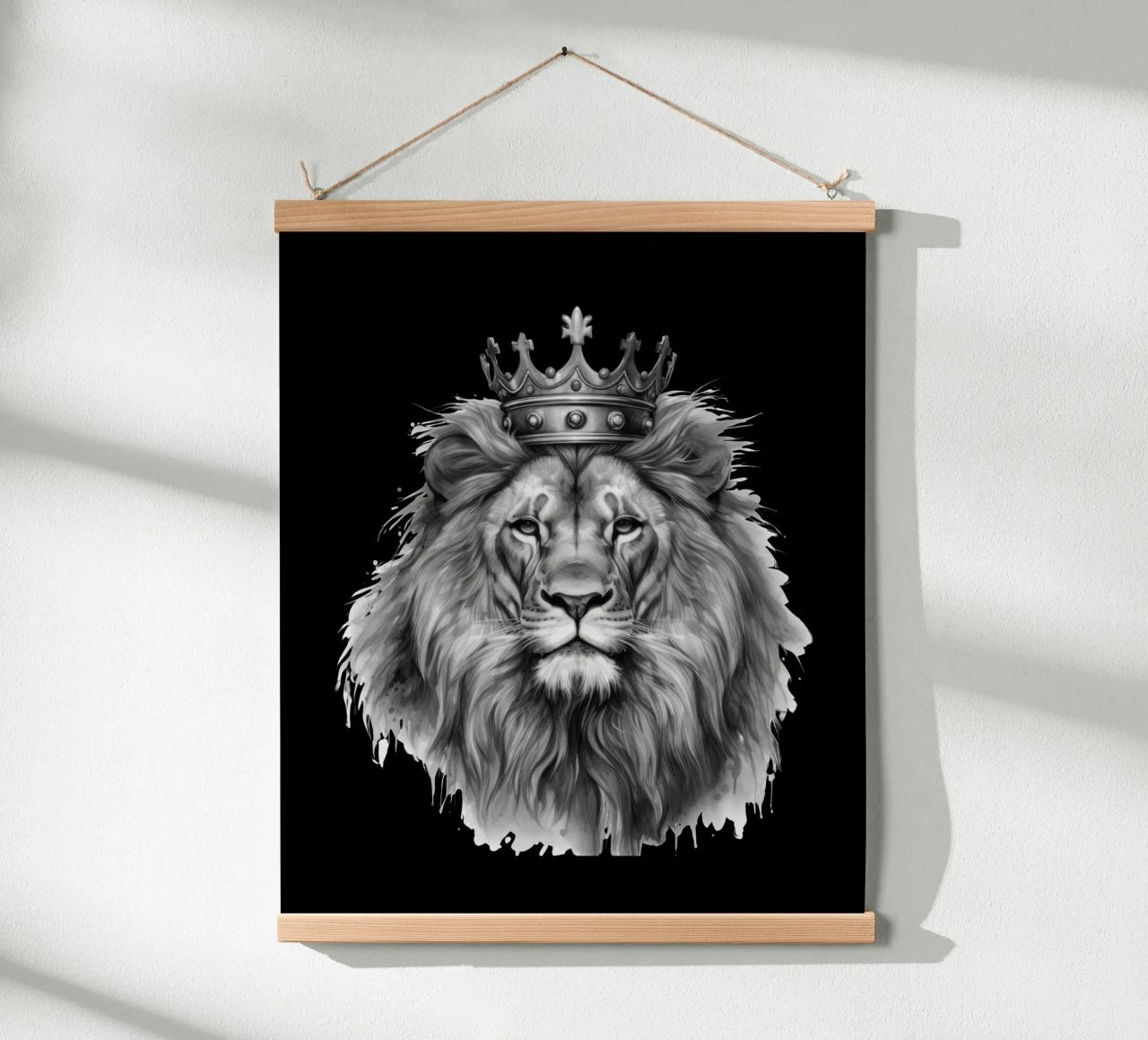 Leeuwenkoning met kroon variant 2 poster van Yaso Design & Art
