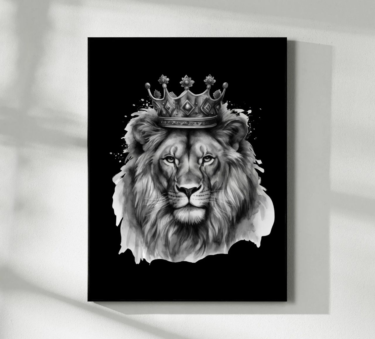 Leeuwenkoning met kroon variant 3 acryl van Yaso Design & Art