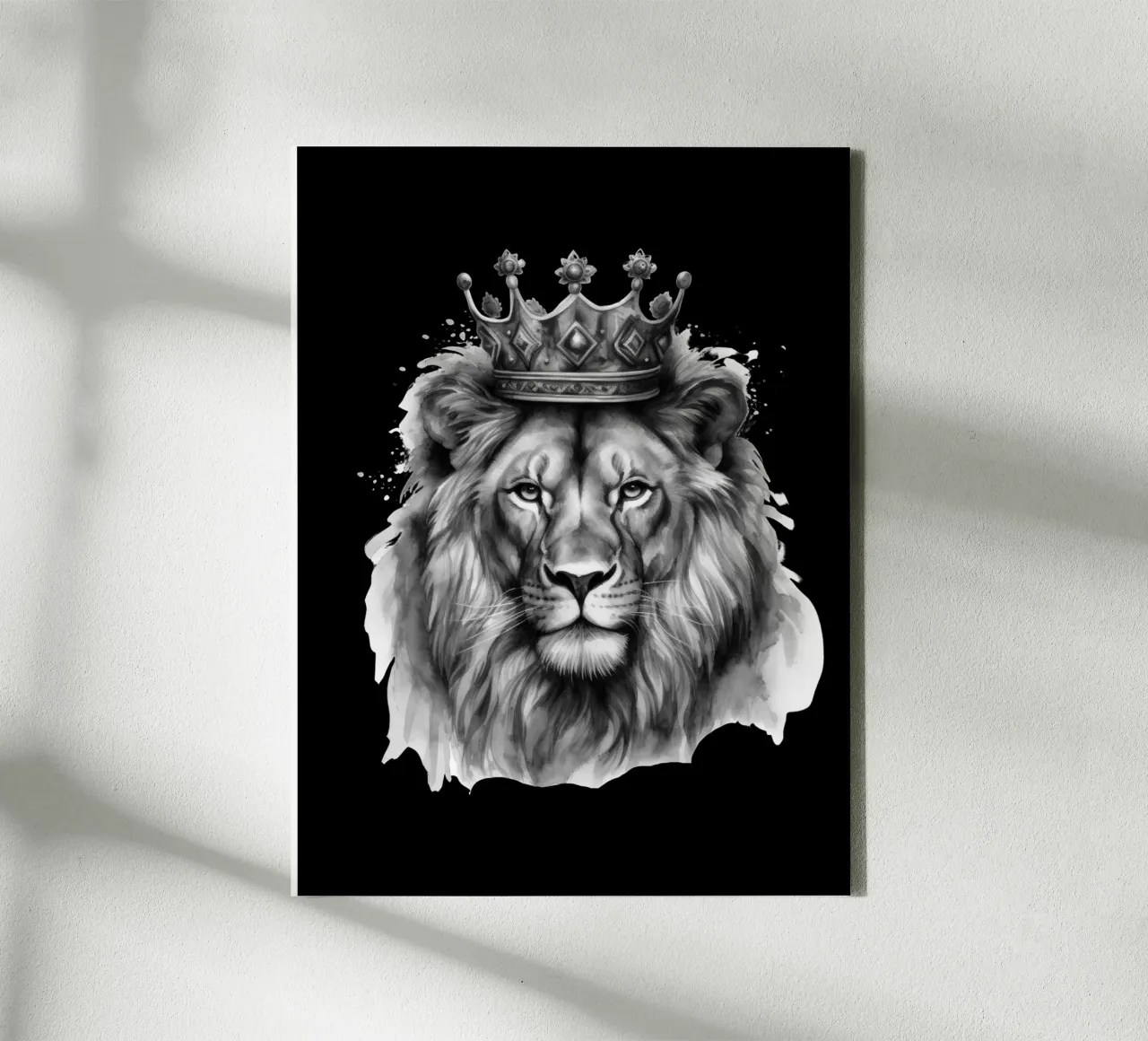Leeuwenkoning met kroon variant 3 canvas met Baklijst van Yaso Design & Art