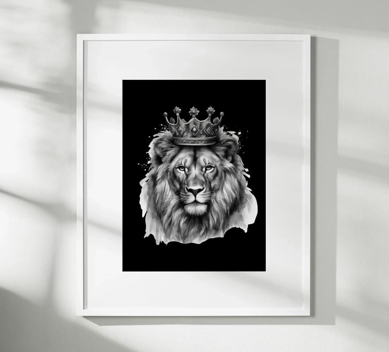 Leeuwenkoning met kroon variant 3 poster van Yaso Design & Art
