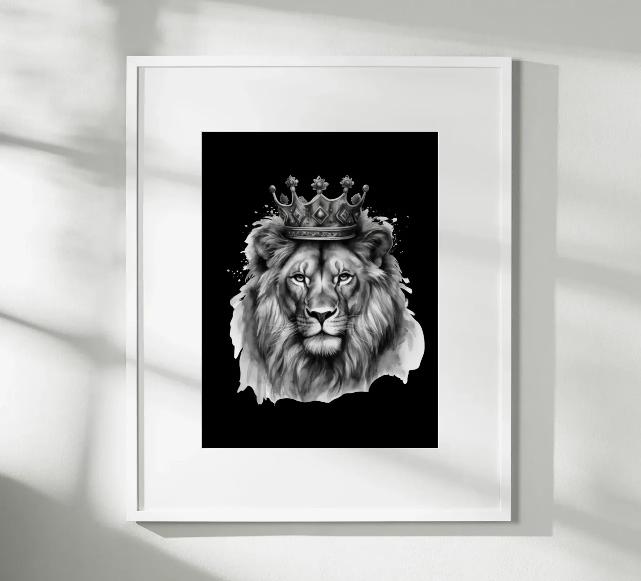 Löwen König mit Krone Variante 3 Hahnemühle von Yaso Design & Art