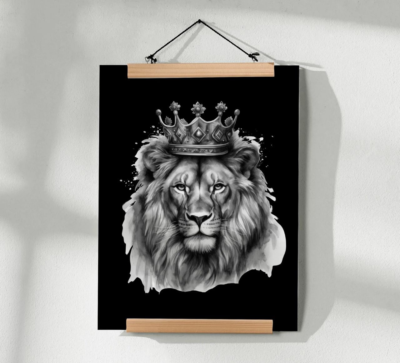 Leeuwenkoning met kroon variant 3 poster van Yaso Design & Art