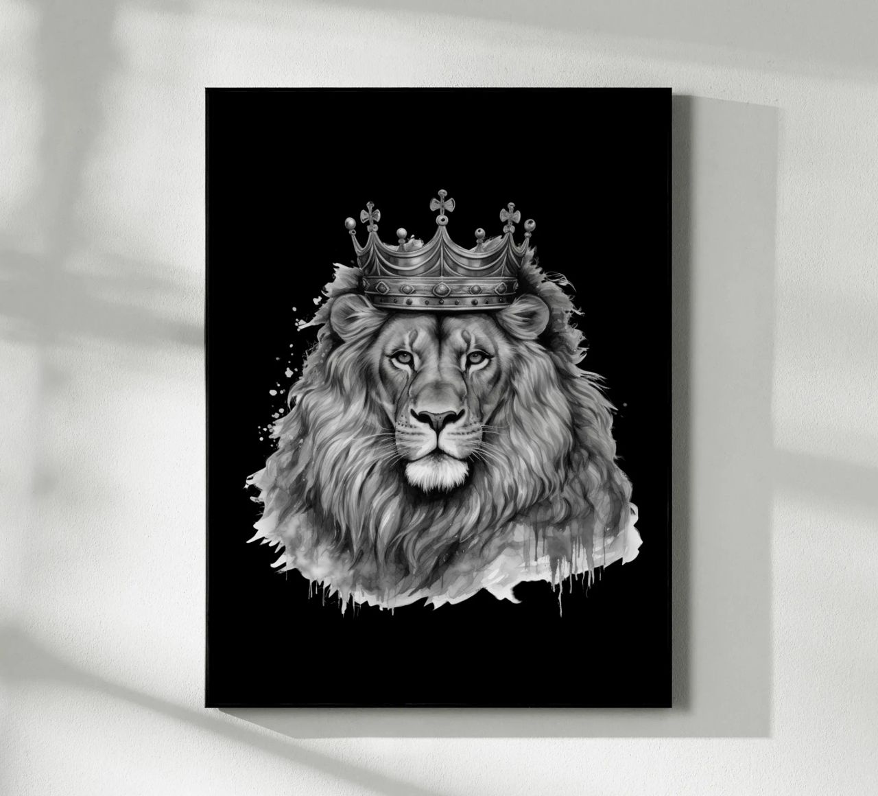 Leeuwenkoning met kroon variant 4 acryl van Yaso Design & Art