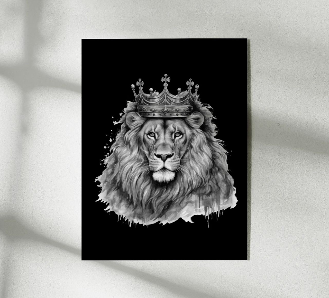 Leeuwenkoning met kroon variant 4 acryl van Yaso Design & Art