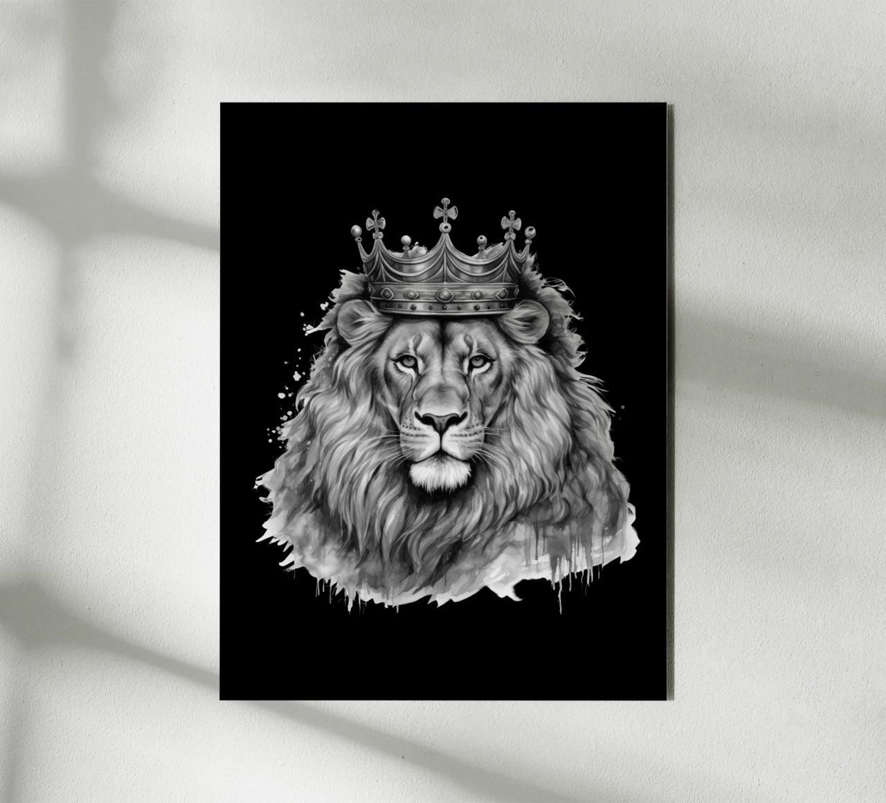 Leeuwenkoning met kroon variant 4 aluminium-dibond van Yaso Design & Art