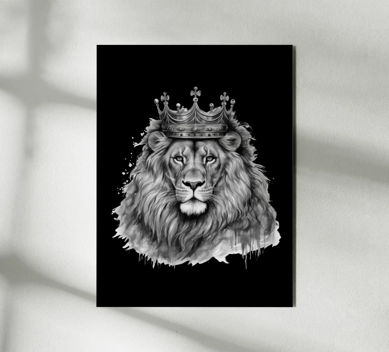 Re Leone con corona variante 4 alluminio dibond da Yaso Design & Art