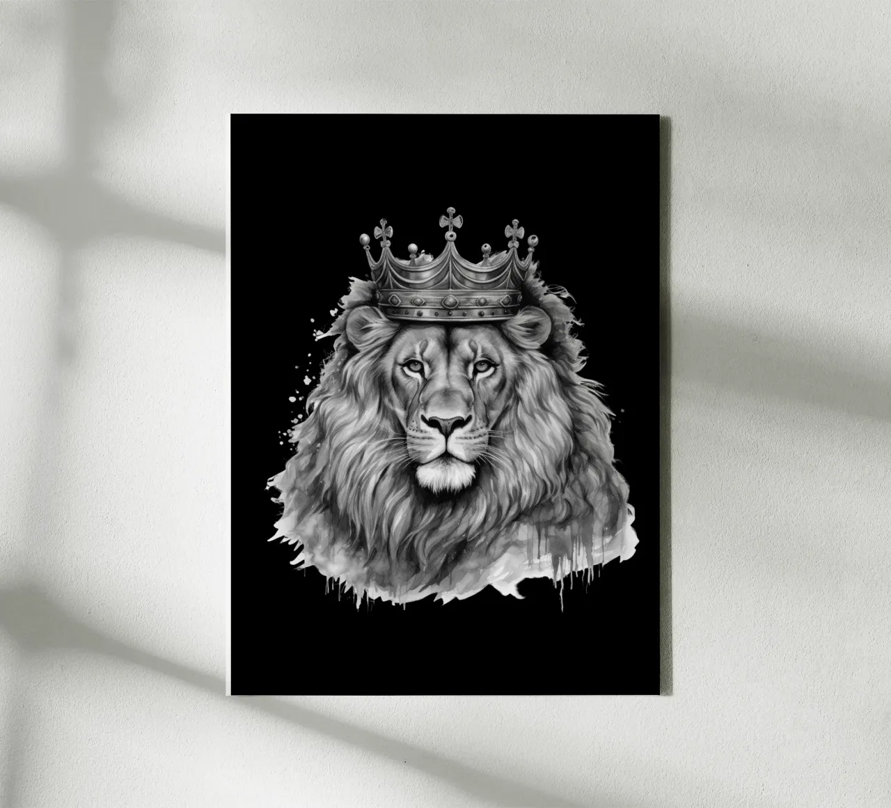 Leeuwenkoning met kroon variant 4 canvas met Baklijst van Yaso Design & Art