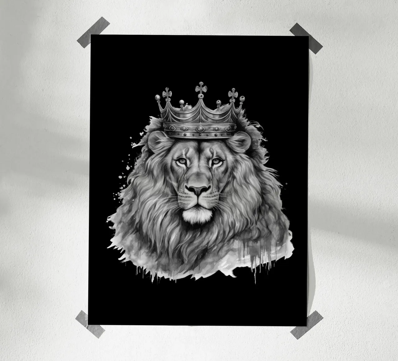 Roi Lion avec couronne Variante 4 poster de Yaso Design & Art