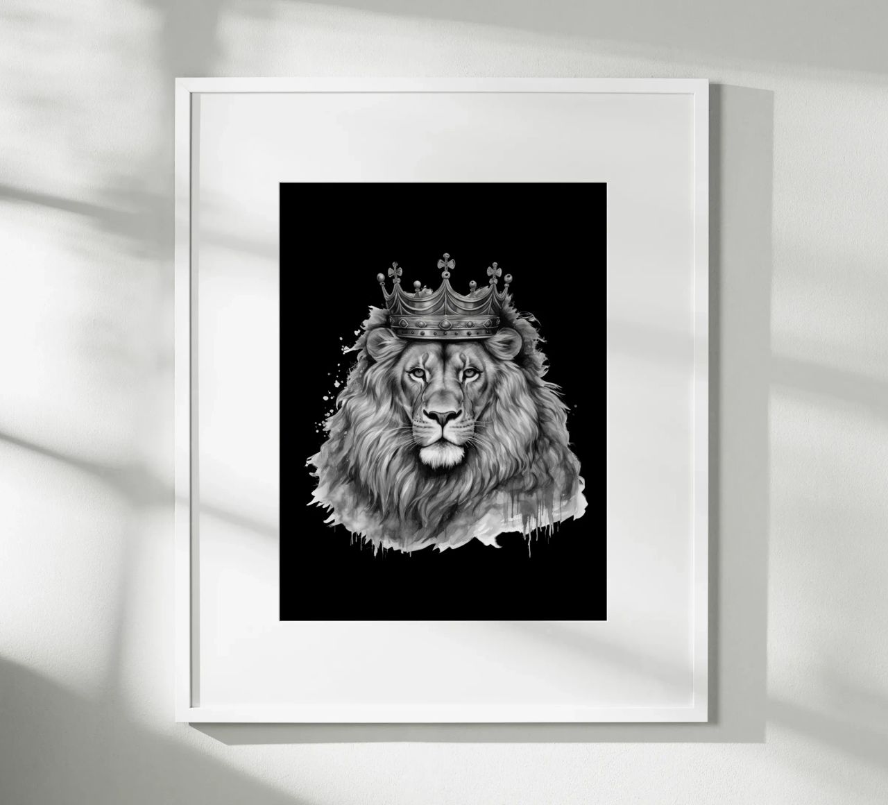 Leeuwenkoning met kroon variant 4 poster van Yaso Design & Art