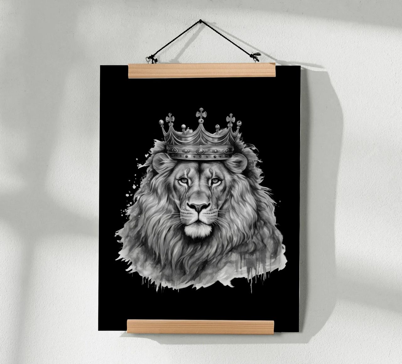 Leeuwenkoning met kroon variant 4 poster van Yaso Design & Art
