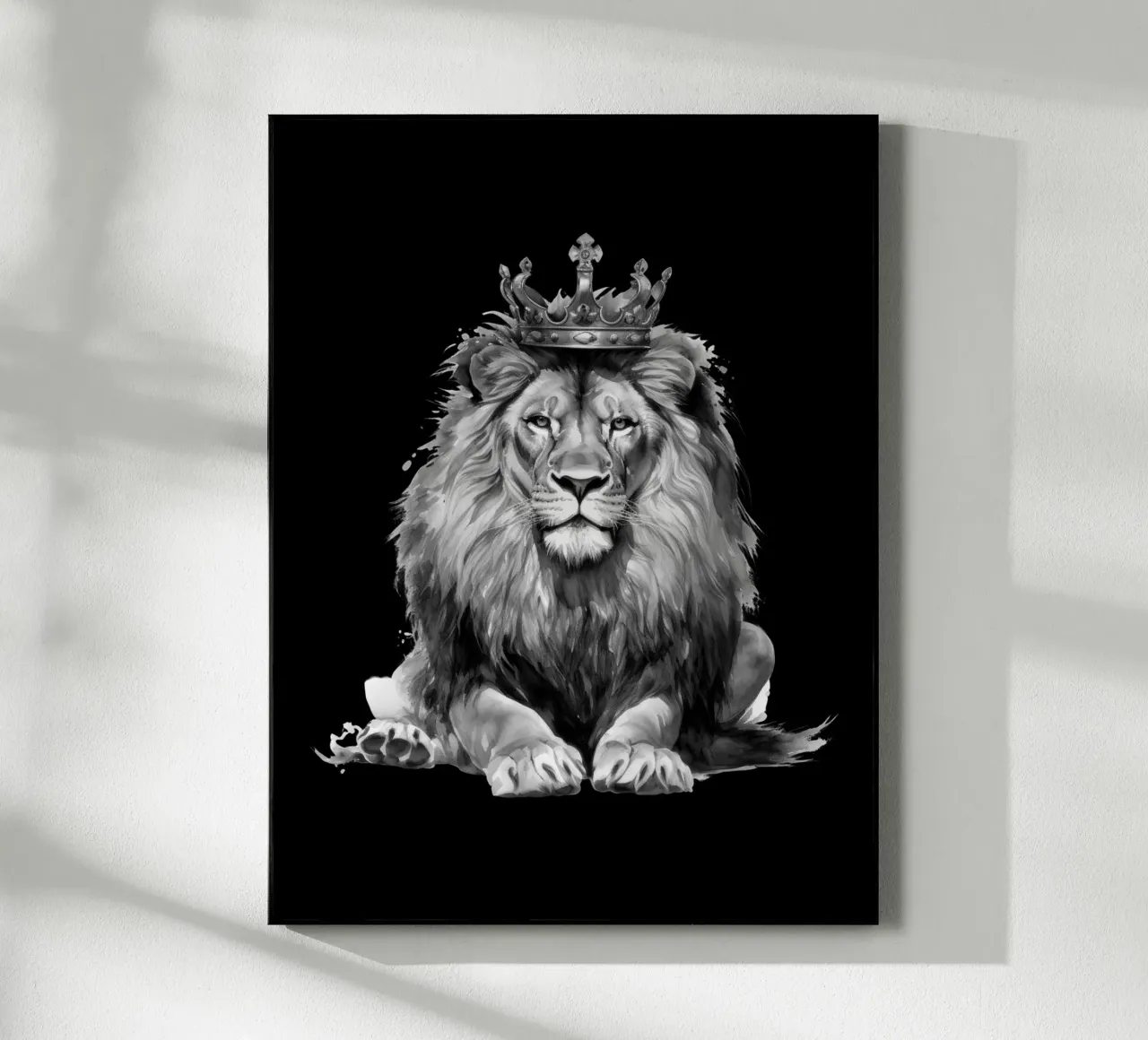 Leeuwenkoning met kroon variant 5 acryl van Yaso Design & Art