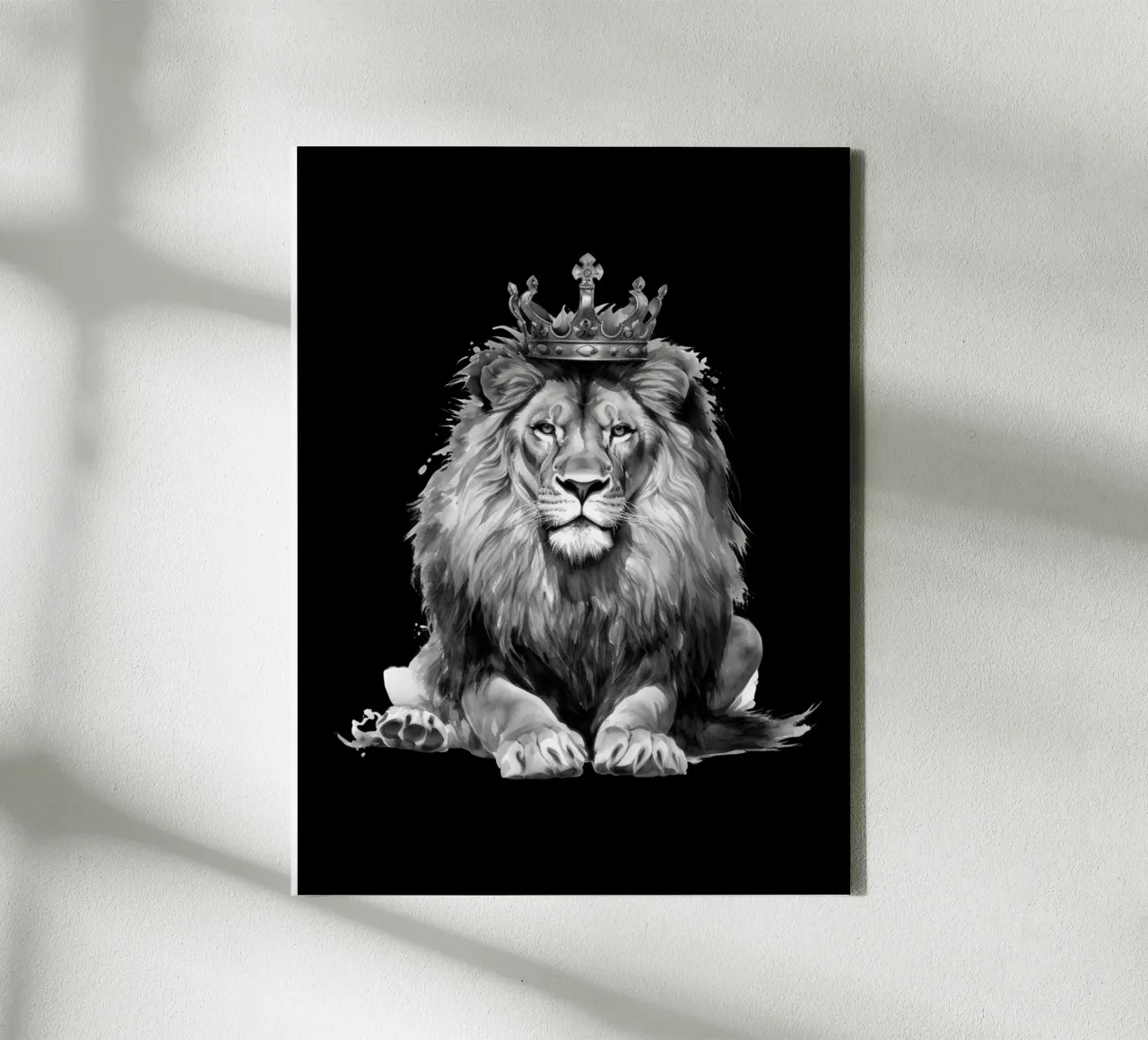 Leeuwenkoning met kroon variant 5 canvas van Yaso Design & Art