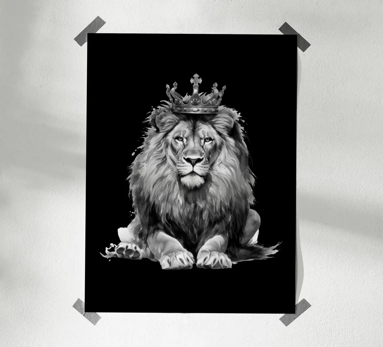 Leeuwenkoning met kroon variant 5 hahnemühle van Yaso Design & Art