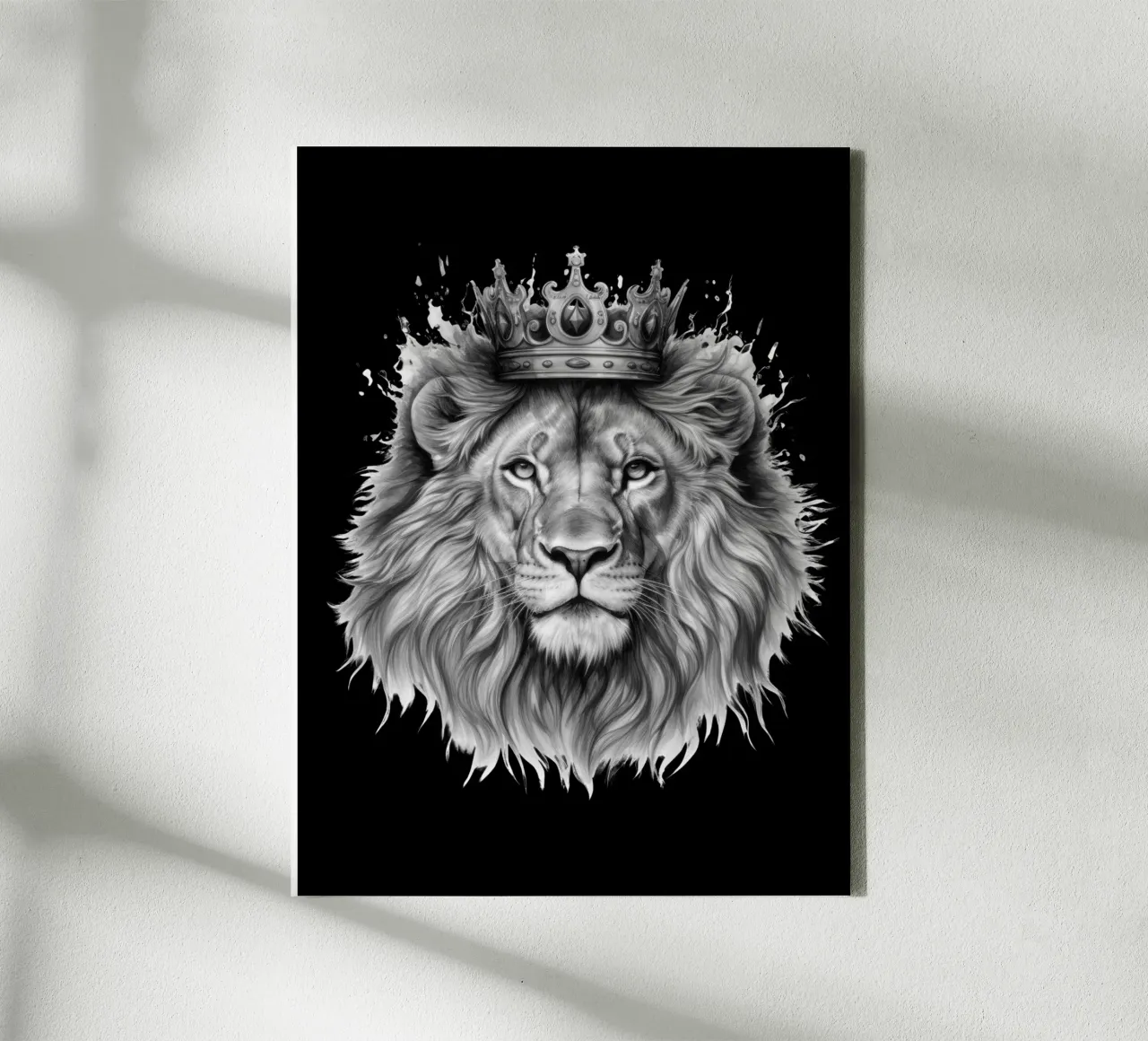 Leeuwenkoning met kroon Variant 6 canvas met Baklijst van Yaso Design & Art