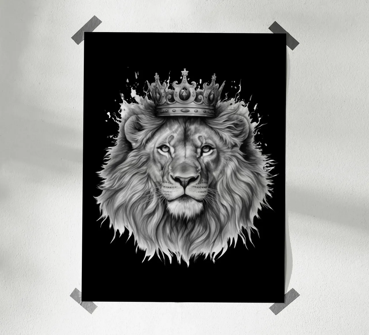 Lion king with crown Variant 6 hahnemühle by Yaso Design & Art