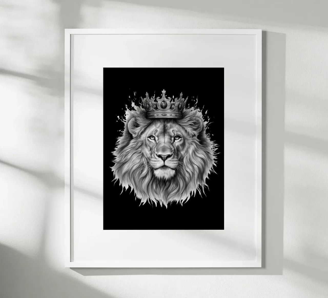 Leeuwenkoning met kroon Variant 6 hahnemühle van Yaso Design & Art