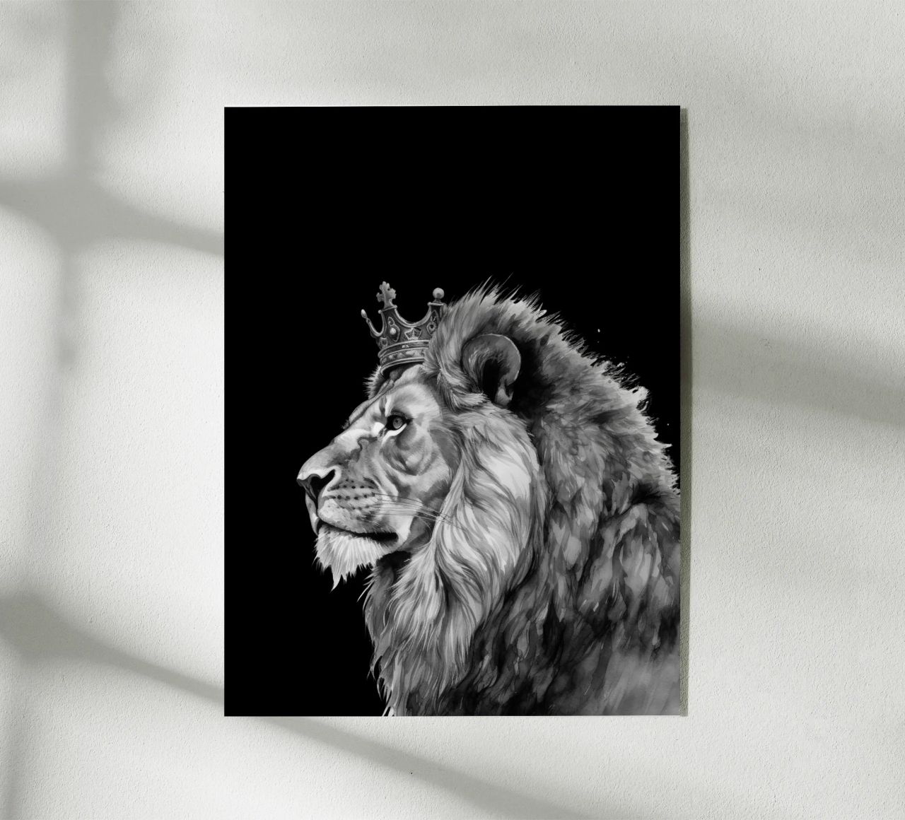 Leeuwenkoning met kroon Variant 7 acryl van Yaso Design & Art