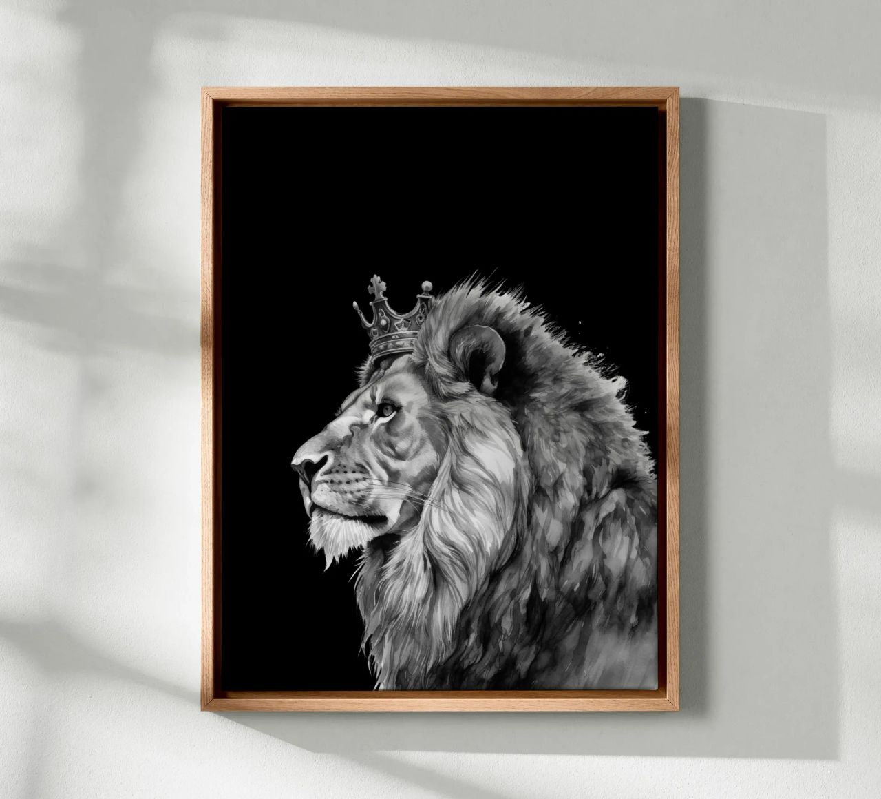 Leeuwenkoning met kroon Variant 7 canvas van Yaso Design & Art