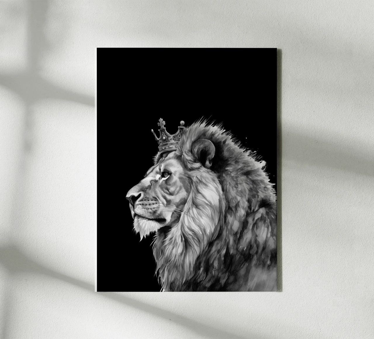 Leeuwenkoning met kroon Variant 7 canvas van Yaso Design & Art