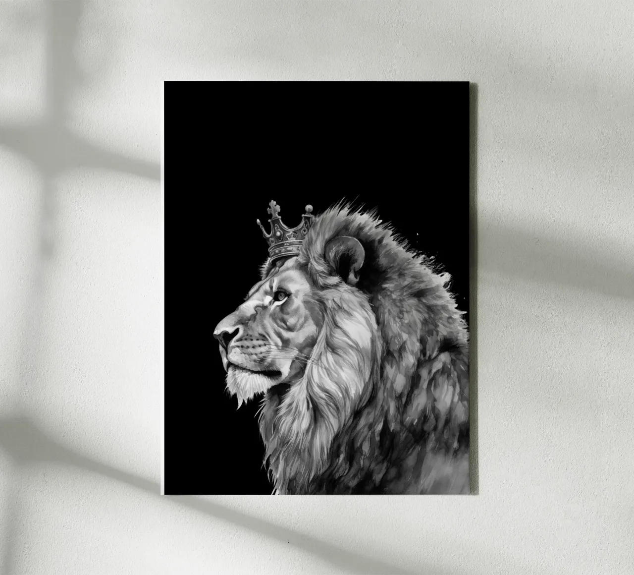 Leeuwenkoning met kroon Variant 7 canvas met Baklijst van Yaso Design & Art