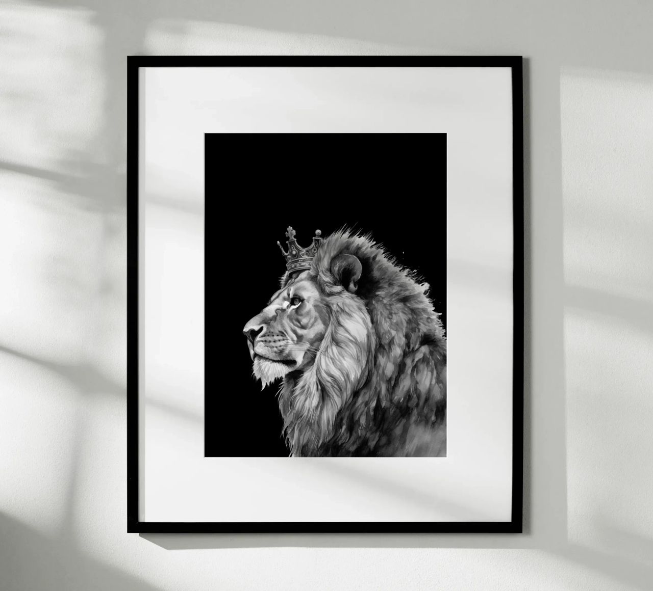 Leeuwenkoning met kroon Variant 7 poster van Yaso Design & Art