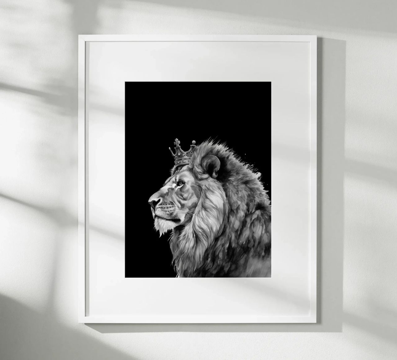 Leeuwenkoning met kroon Variant 7 poster van Yaso Design & Art
